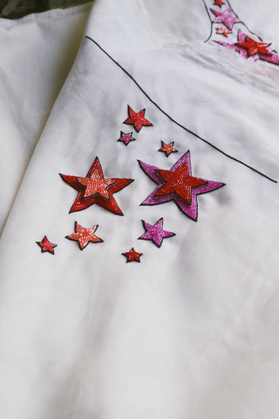 Starseed, Shades of Pink On Off White Linen, delivery within 3 days