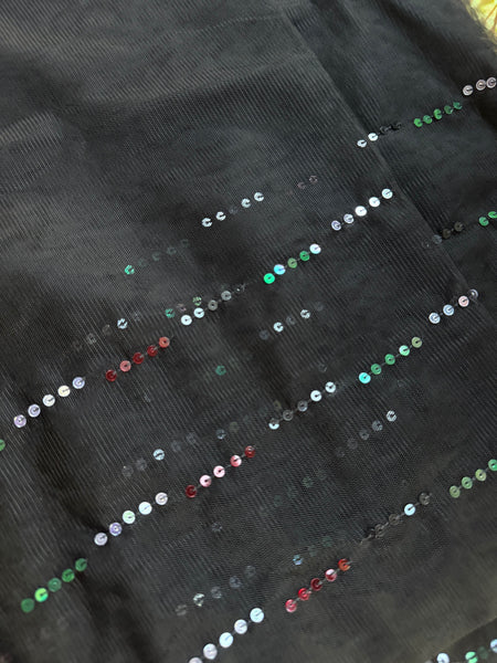 Shaila in Black, Embroidered In Emirati Flag Colors