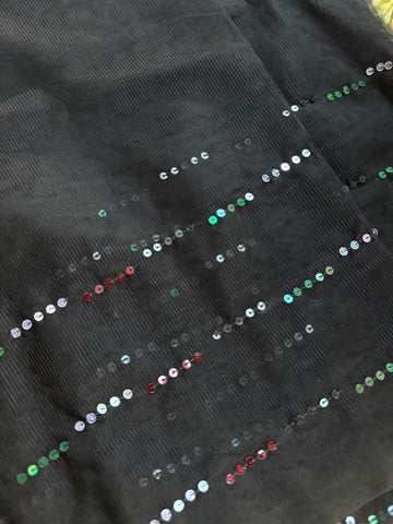 Shaila in Black, Embroidered In Emirati Flag Colors