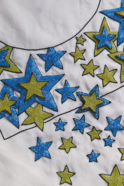 Starseed, Blue On Off White Linen, delivery within 3 days