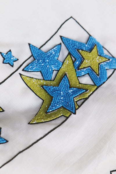 Starseed, Blue On Off White Linen, delivery within 3 days