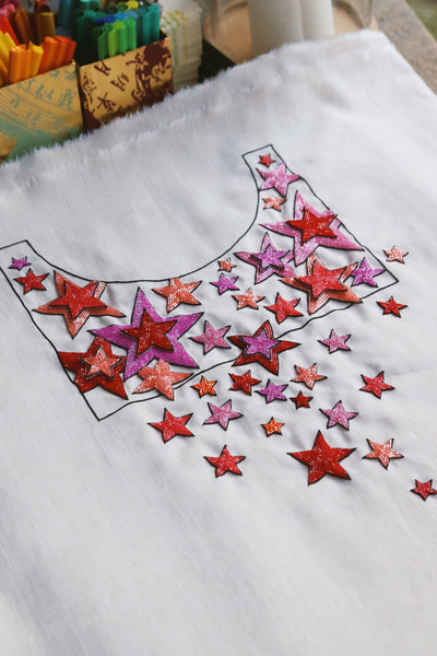 Starseed, Shades Of Pink On Beige Linen, delivery within 3 days