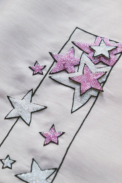Starseed, Pink On Powder Pink Linen