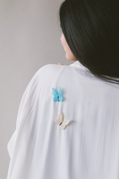 Butterfly Abaya, Slim Fit, White