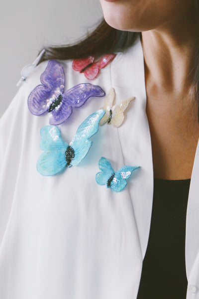 Butterfly Abaya, loose fit, White