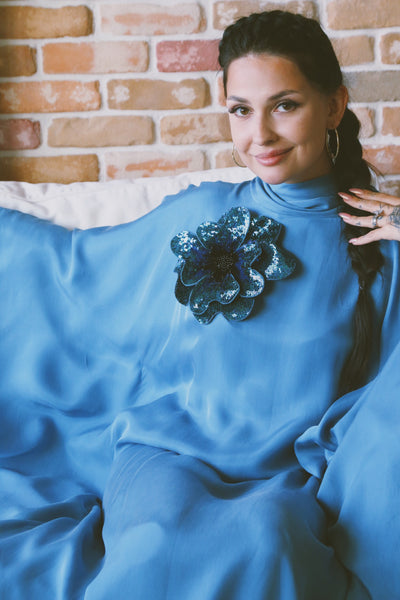 The Testiclium Dress, in Blue