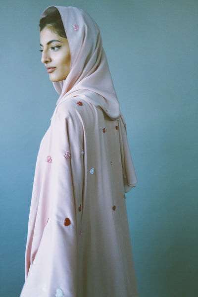 Hearts Abaya, Pink