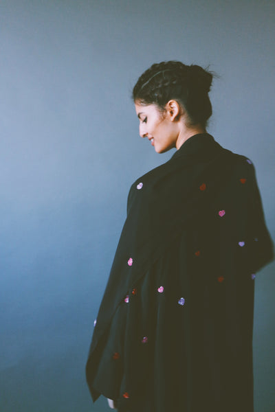 Hearts Abaya, Black