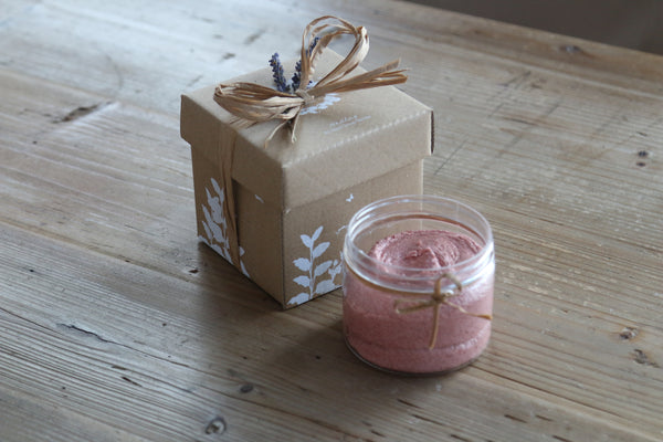 Whipped Soap Scrub, Pomegranate (gentle exfoliation, all skin types)