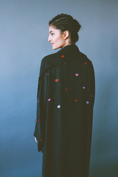 Hearts Abaya, Black
