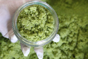 Sugar & Himalayan Sea Salt Scrub, Matcha Tea (gentle exfoliation, extra sensitive skin, acne, dry)