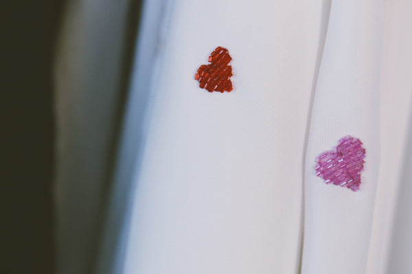 Hearts Abaya, White