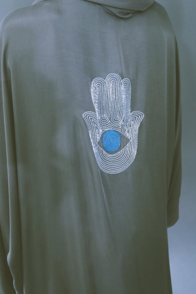Kamsa خمسه Abaya, in Greige or Black