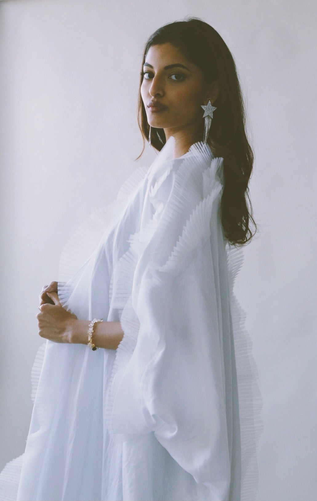The Butterfly Abaya, in White