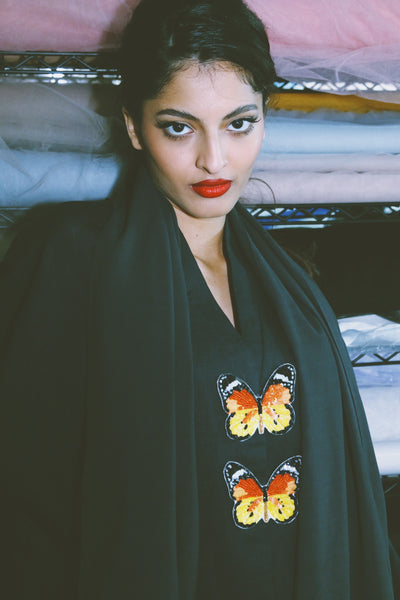 The Butterfly Collection: The African Monarch Abaya, Loose Fit, In Black