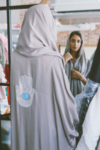 Kamsa خمسه Abaya, in Greige or Black