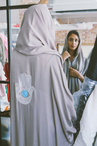 Kamsa خمسه Abaya, in Greige or Black