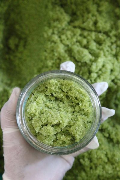Sugar & Himalayan Sea Salt Scrub, Matcha Tea (gentle exfoliation, extra sensitive skin, acne, dry)