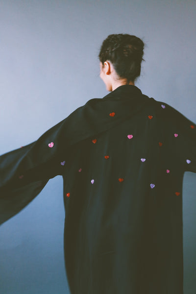 Hearts Abaya, Black