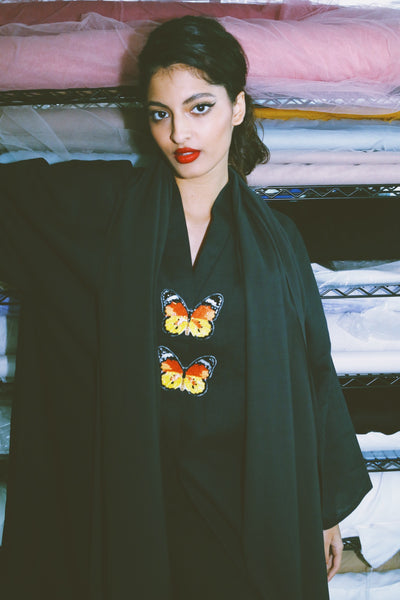 The Butterfly Collection: The African Monarch Abaya, Loose Fit, In Black