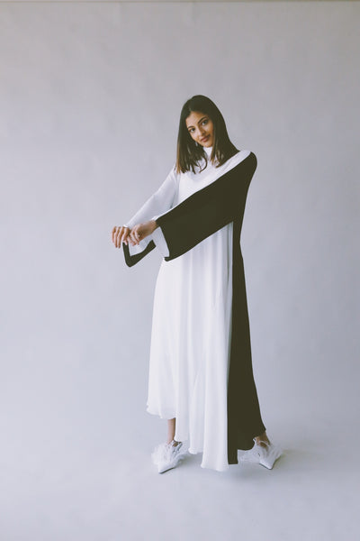 The Crises Averted Dress, in Black & White
