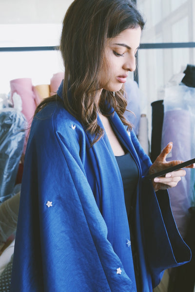 "A Sky Filled With Stars" Abaya, in Royal Blue