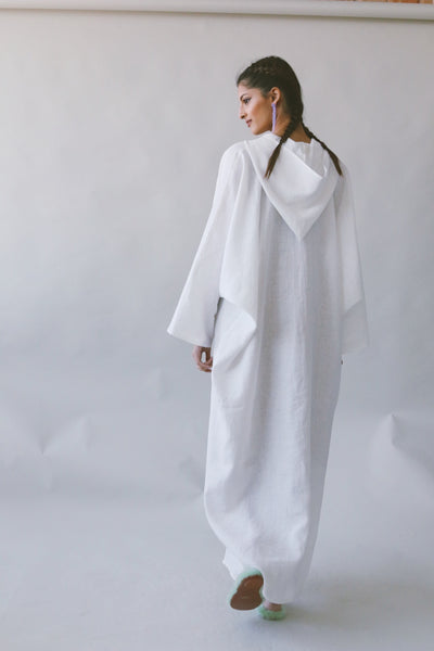 Lavender Kaftan in Off White Linen