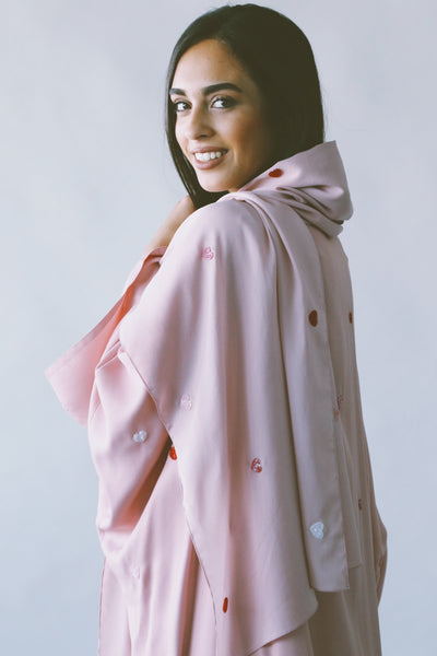Hearts Abaya, Pink